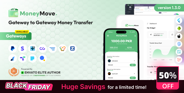 MoneyMove - Gateway to Gateway Money Transfer Platform Full Solution