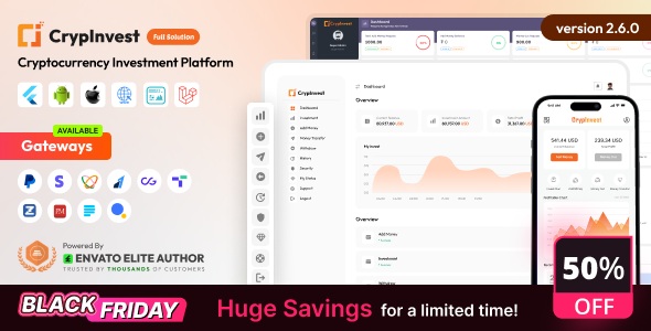 CrypInvest - Cryptocurrency Investment Platform Full Solution