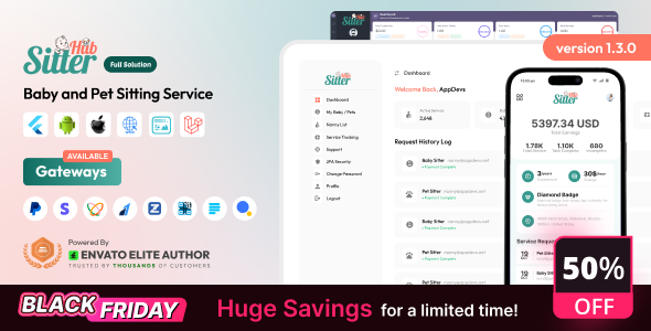 SitterHub - Baby and Pet Sitting Services Platform Full Solution