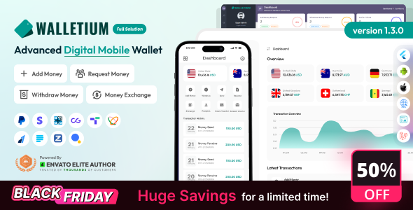 Walletium - Digital Wallet and Payment Gateway Full Solution