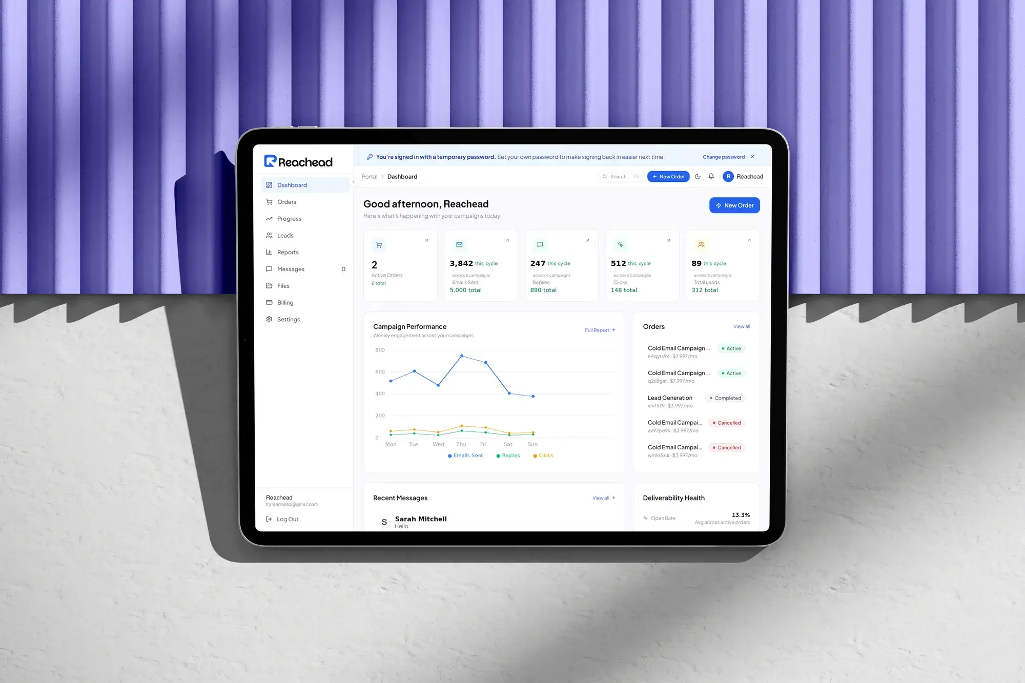 Reachead dashboard